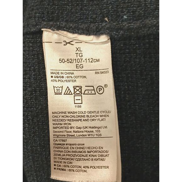 Banana Republic 1/4 Zip Thick Sweater Pullover Men Sz XL Navy Blue Preppy Office - Picture 9 of 10